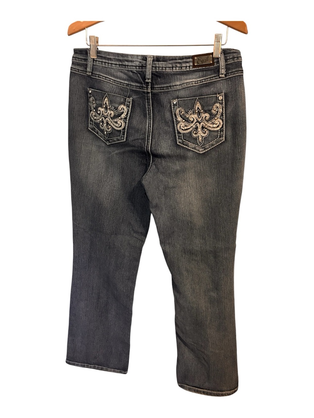 Earl Jeans Embroidered Embellished Rhinestones Pockets Bootcut Jeans Size 12